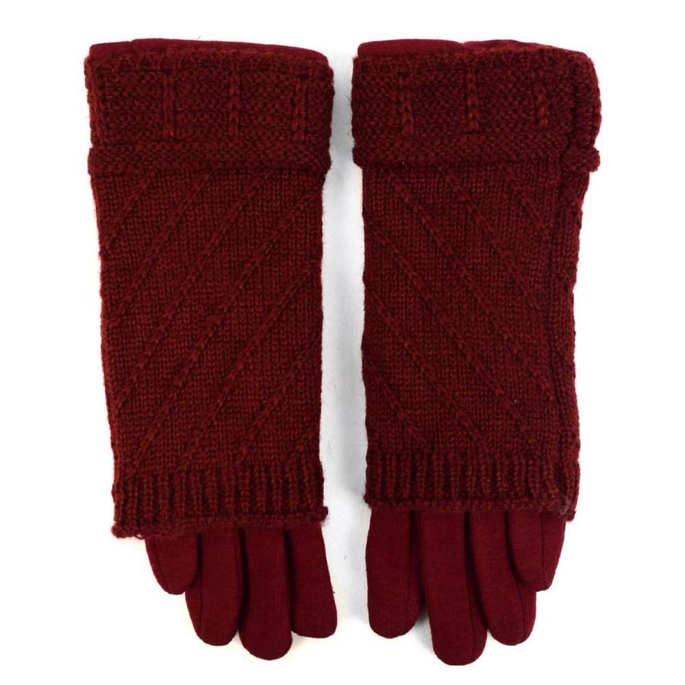 WINE Double Layer Knitted Touch Screen Gloves